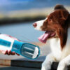 3 in 1 portable dog water bottle food container waste bag dispenser travel cup 6