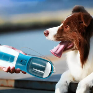 3 in 1 portable dog water bottle food container waste bag dispenser travel cup 6