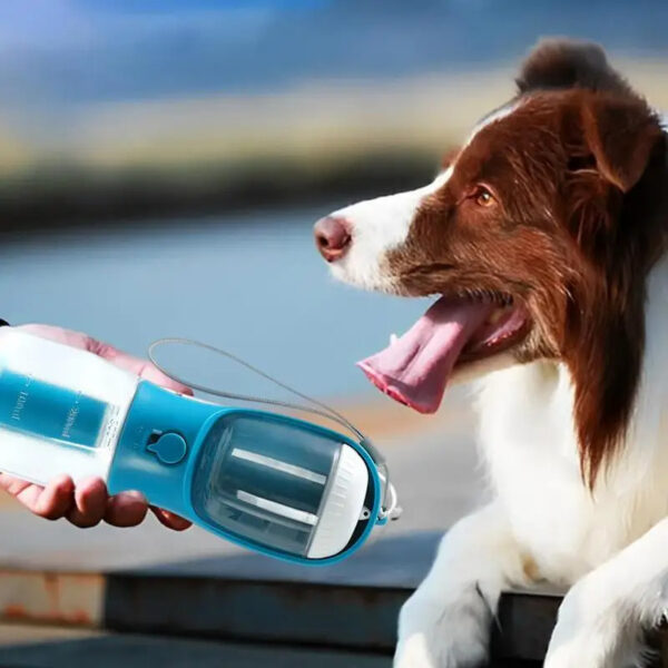 3 in 1 portable dog water bottle food container waste bag dispenser travel cup 6