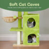 3inch yellow green speaker shaped double layer cat house hammock cat bed soft comfortable indoor pet furniture 3