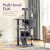 53 inch cat climbing frame multi level indoor cat tower condo furniture scratcher perch playhouse stable pet tree 13