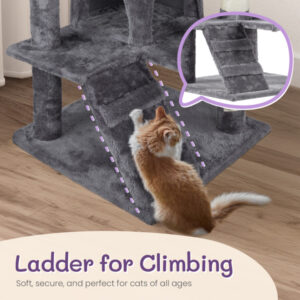 53 inch cat climbing frame multi level indoor cat tower condo furniture scratcher perch playhouse stable pet tree 2