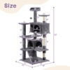 53 inch cat climbing frame multi level indoor cat tower condo furniture scratcher perch playhouse stable pet tree 7