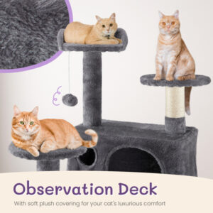 53 inch cat climbing frame multi level indoor cat tower condo furniture scratcher perch playhouse stable pet tree 8