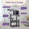 57inch cat climbing frame large indoor cat tree multi level scratching post pet playhouse durable sturdy 6
