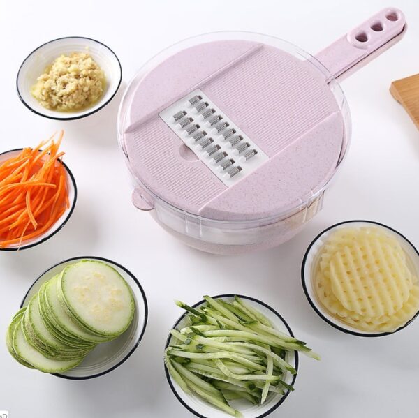 8 In 1 Mandoline Slicer With Strainer Vegetable Cutter Kitchen Accessories - Image 7