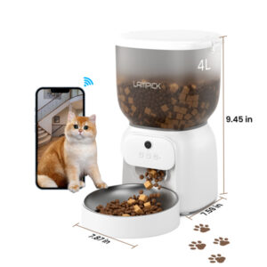 automatic cat feeder with camera smart pet feeding dispenser timer wifi app control dog food bowl portion tracker 4