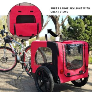 bicycle trailer for pets foldable dog bike carrier outdoor with reflectors safety lightweight portable travel stroller cart 1