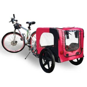 bicycle trailer for pets foldable dog bike carrier outdoor with reflectors safety lightweight portable travel stroller cart 3