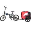 bicycle trailer for pets foldable dog bike carrier outdoor with reflectors safety lightweight portable travel stroller cart 4