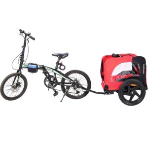 bicycle trailer for pets foldable dog bike carrier outdoor with reflectors safety lightweight portable travel stroller cart 4
