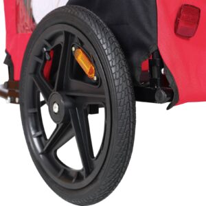 bicycle trailer for pets foldable dog bike carrier outdoor with reflectors safety lightweight portable travel stroller cart 5