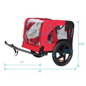 bicycle trailer for pets foldable dog bike carrier outdoor with reflectors safety lightweight portable travel stroller cart 6