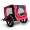 bicycle trailer for pets foldable dog bike carrier outdoor with reflectors safety lightweight portable travel stroller cart 7
