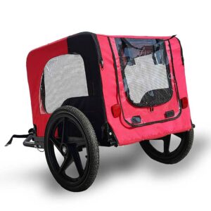 bicycle trailer for pets foldable dog bike carrier outdoor with reflectors safety lightweight portable travel stroller cart 7