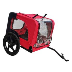 bicycle trailer for pets foldable dog bike carrier outdoor with reflectors safety lightweight portable travel stroller cart 8
