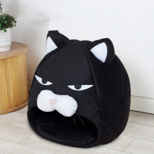 cat bed with litter mat cozy sleeping nest soft pet bed integrated litter catcher 1