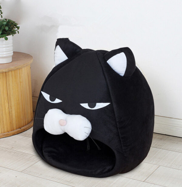 cat bed with litter mat cozy sleeping nest soft pet bed integrated litter catcher 1