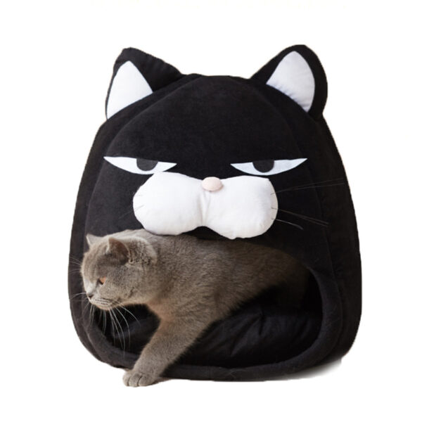 cat bed with litter mat cozy sleeping nest soft pet bed integrated litter catcher 5