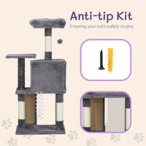 cat climbing house dark grey trapezoidal scratcher activity frame indoor furniture pet toy wall mounted safe durable 2