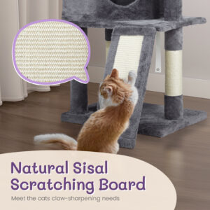 cat climbing house dark grey trapezoidal scratcher activity frame indoor furniture pet toy wall mounted safe durable 46