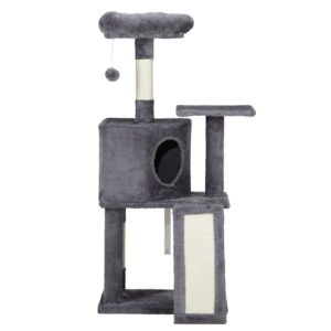 cat climbing house dark grey trapezoidal scratcher activity frame indoor furniture pet toy wall mounted safe durable 5