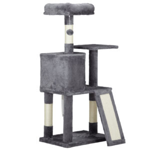 cat climbing house dark grey trapezoidal scratcher activity frame indoor furniture pet toy wall mounted safe durable 7