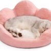 cat couch bed 23 inch washable round pet sofa non slip bottom soft comfy cushion pink sleeping mat indoor 5