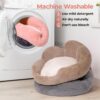cat couch bed 23 inch washable round pet sofa non slip bottom soft comfy cushion pink sleeping mat indoor 6