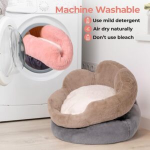 cat couch bed 23 inch washable round pet sofa non slip bottom soft comfy cushion pink sleeping mat indoor 6