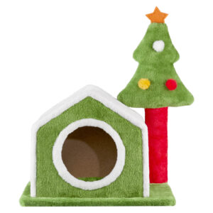 cat house christmas tree climbing frame indoor pet furniture scratching post holiday decorative toy condo playhouse perch 2