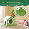 cat house christmas tree climbing frame indoor pet furniture scratching post holiday decorative toy condo playhouse perch 3