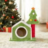 cat house christmas tree climbing frame indoor pet furniture scratching post holiday decorative toy condo playhouse perch 4
