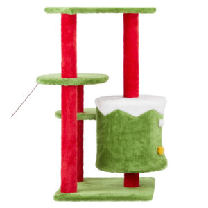 christmas tree cat climbing frame holiday decor pet furniture scratching post interactive toy festive playhouse winter indoor decoration 7