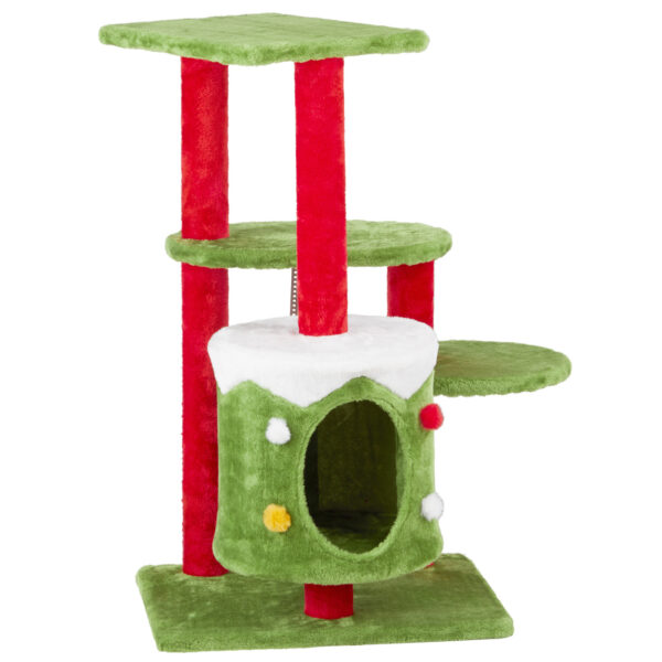 christmas tree cat climbing frame holiday decor pet furniture scratching post interactive toy festive playhouse winter indoor decoration 9
