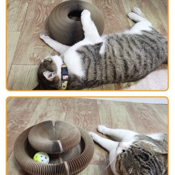 corrugated foldable cat paper nest scratch bed lightweight portable durable indoor pet furniture recyclable eco 3