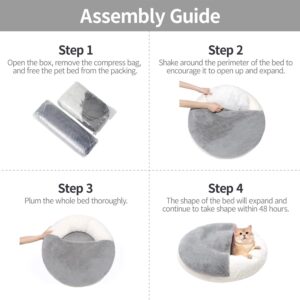 cozycat cave enclosed cat bed washable pet house with blanket soft cushion non slip base indoor sleeping comfort 1
