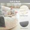 cozycat cave enclosed cat bed washable pet house with blanket soft cushion non slip base indoor sleeping comfort 2
