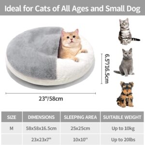 cozycat cave enclosed cat bed washable pet house with blanket soft cushion non slip base indoor sleeping comfort 3