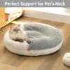 cozycat cave enclosed cat bed washable pet house with blanket soft cushion non slip base indoor sleeping comfort 4
