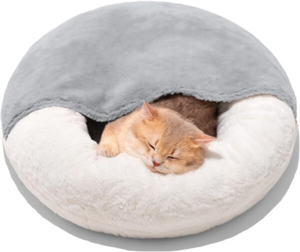 cozycat cave 🛏️🐱 washable enclosed bed with blanket non slip base