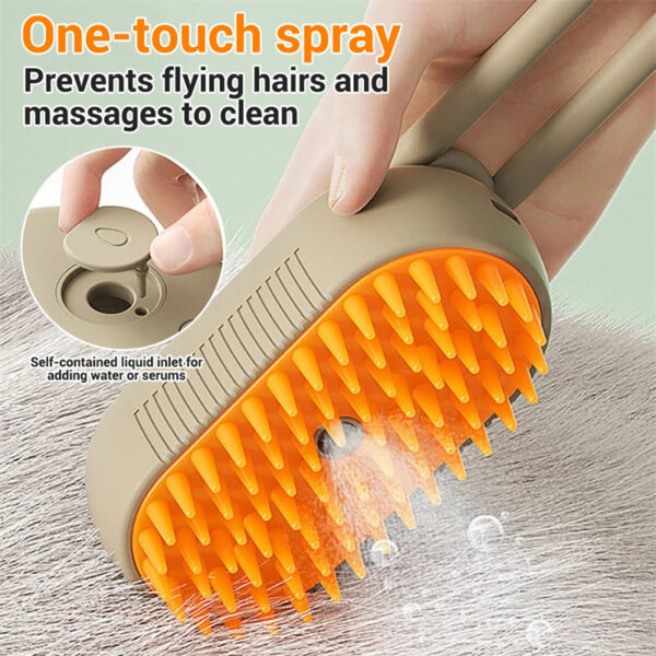 electric steam brush for cats dogs pet grooming cleaning detangle sanitize 1