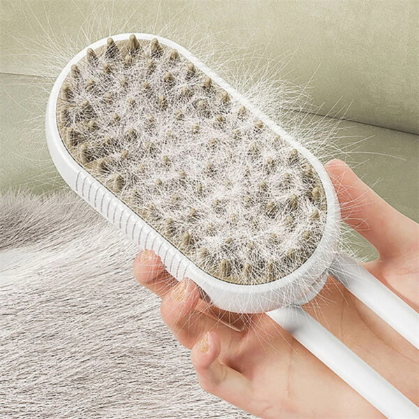 electric steam brush for cats dogs pet grooming cleaning detangle sanitize 8