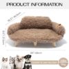 elevated cat bed wooden pet sofa washable cover small dogs indoor couch non slip brown modern design 12