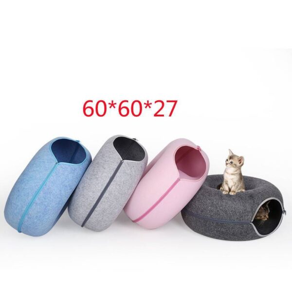 four seasons cat nest round felt pet bed all year comfort soft cozy durable 5