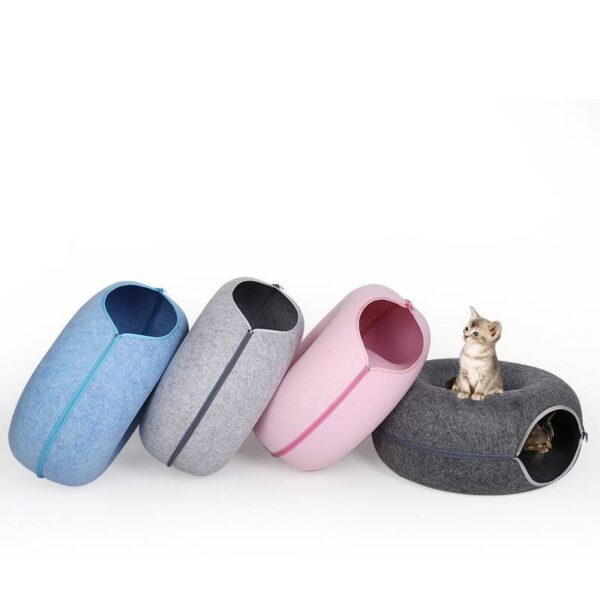 four seasons cat nest round felt pet bed all year comfort soft cozy durable 6