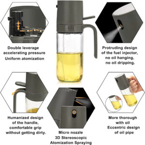 kitchen glass oil sprayer bottle olive vinegar cooking cooking tool portable easy clean durable 4