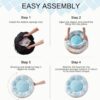mewoofun donut cat bed 23 inch round calming plush pet bed blue jacquard fabric non slip bottom soft indoor 1