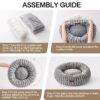 mewoofun donut cat bed washable round calming indoor pet bed for kittens small dogs soft cushion grey 5
