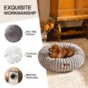 MEWOOFUN Donut Cat Bed – Washable Round Calming Bed for Indoor Cats, Kittens & Small Dogs (Grey) - Image 7